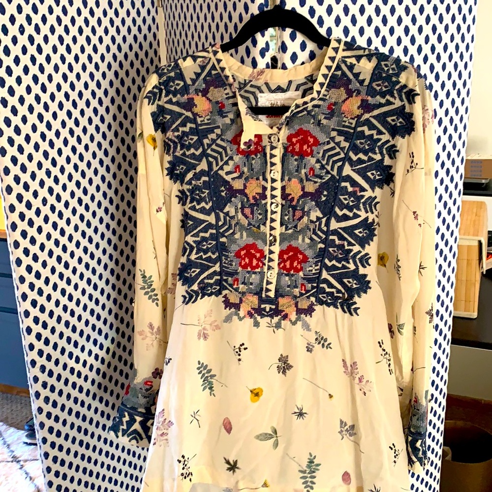 Gorgeous NWT Johnny Was Biya silk blouse